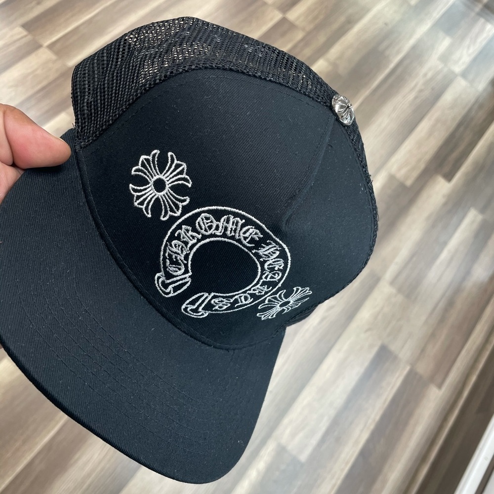 Authentic all black chrome hearts trucker cap